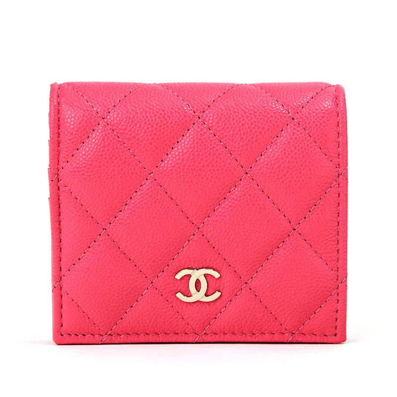 CHANEL シャネル 2折り財布 クラシックスモールウォレット グレインド  