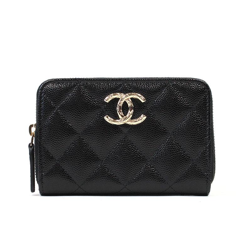 CHANEL シャネル ミニ財布 スモールジップウォレット グレインド CHANEL シャネル ミニ財布 スモールジップウォレット グレインド