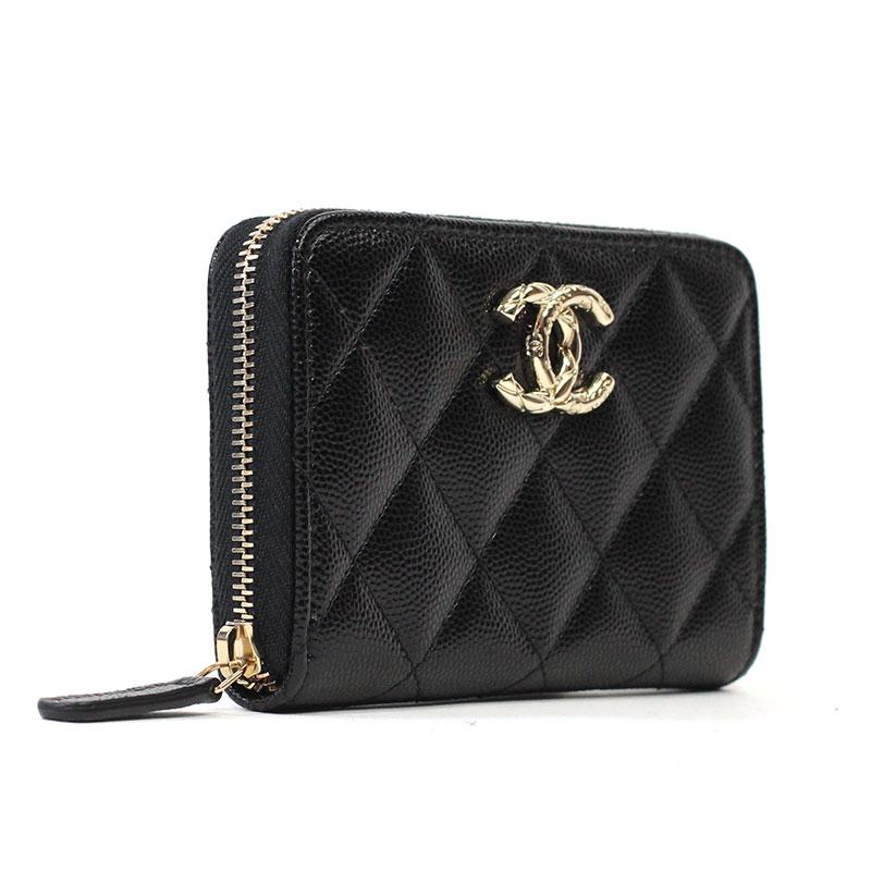 CHANEL シャネル ミニ財布 スモールジップウォレット グレインド CHANEL シャネル ミニ財布 スモールジップウォレット グレインド