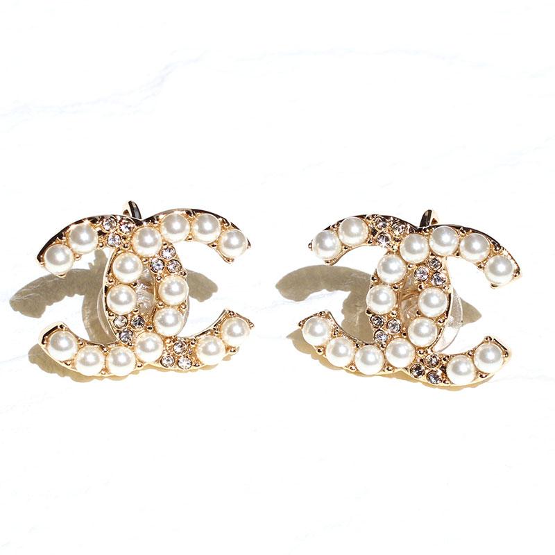 シャネル CHANEL イヤリング CCマーク ダブルC ラインストーン  