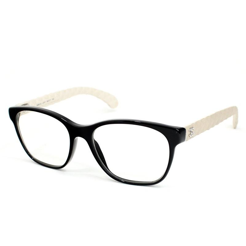 CHANEL（シャネル） 眼鏡 マトラッセ CCマーク ブラック×クリーム