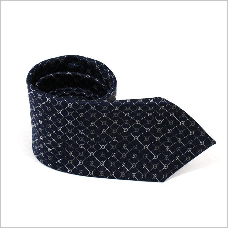 GG グッチ GUCCI ネクタイ GGパターン シルク ネイビーブルー TIE