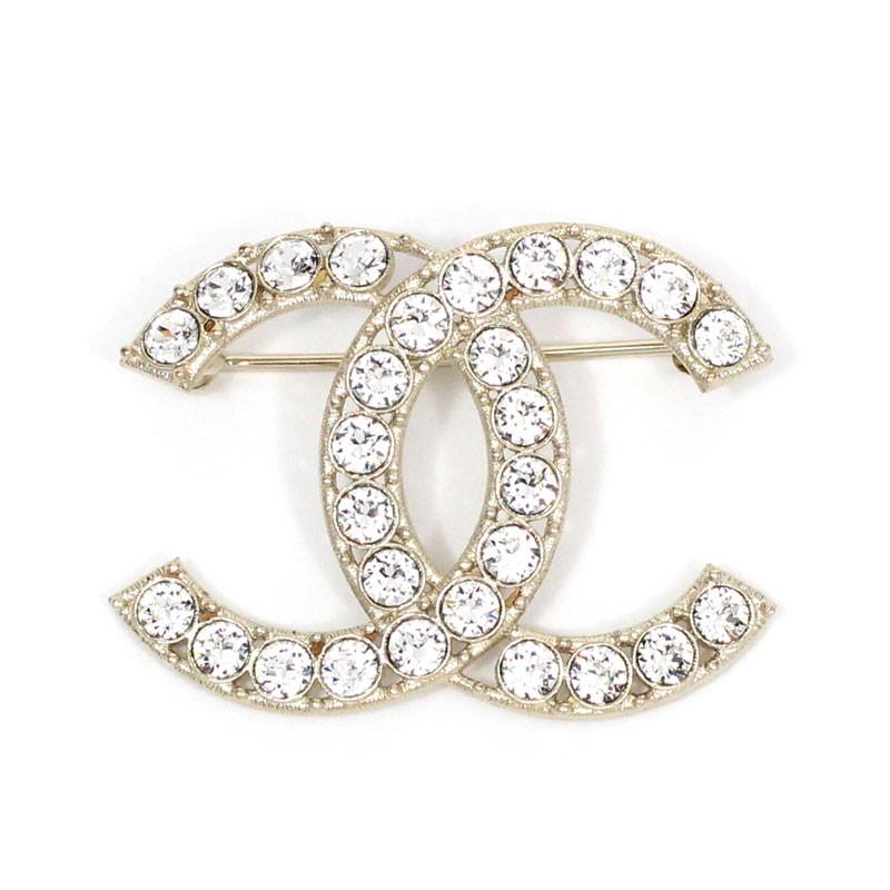 CHANEL（シャネル） ブローチ メタル ストラス ラインストーン CC 