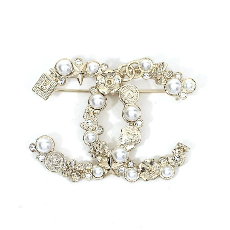 CHANEL シャネル ブローチ メタル ストラス ラインストーン CHANEL シャネル ブローチ メタル ストラス ラインストーン