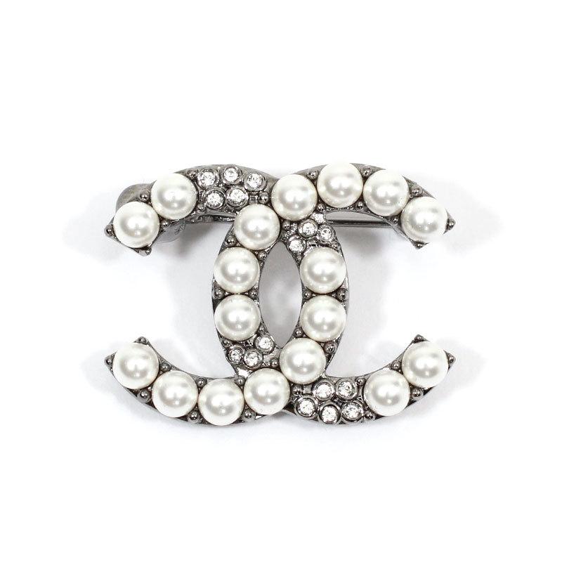 CHANEL シャネル ブローチ メタル ストラス ラインストーン
