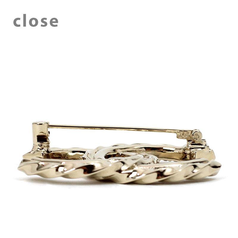 CHANEL シャネル ブローチ メタル CCマーク ストラス ライン CHANEL シャネル ブローチ メタル CCマーク ストラス ライン