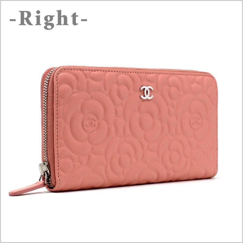 CHANEL カメリア長財布ピンクベージュ