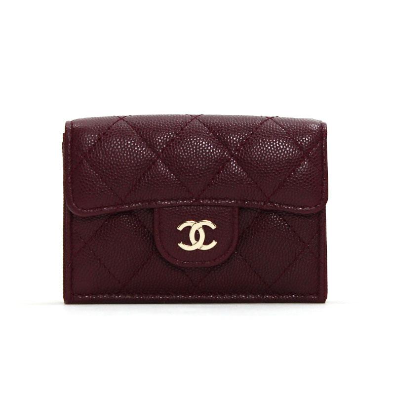 シャネル CHANEL ミニ財布 クラシックスモールフラップウォレット グレインド シャイニー カーフスキン キャビアスキン ボルドー :  21-1064 : BRAND SHOP Cantabile - 通販 - Yahoo!ショッピング