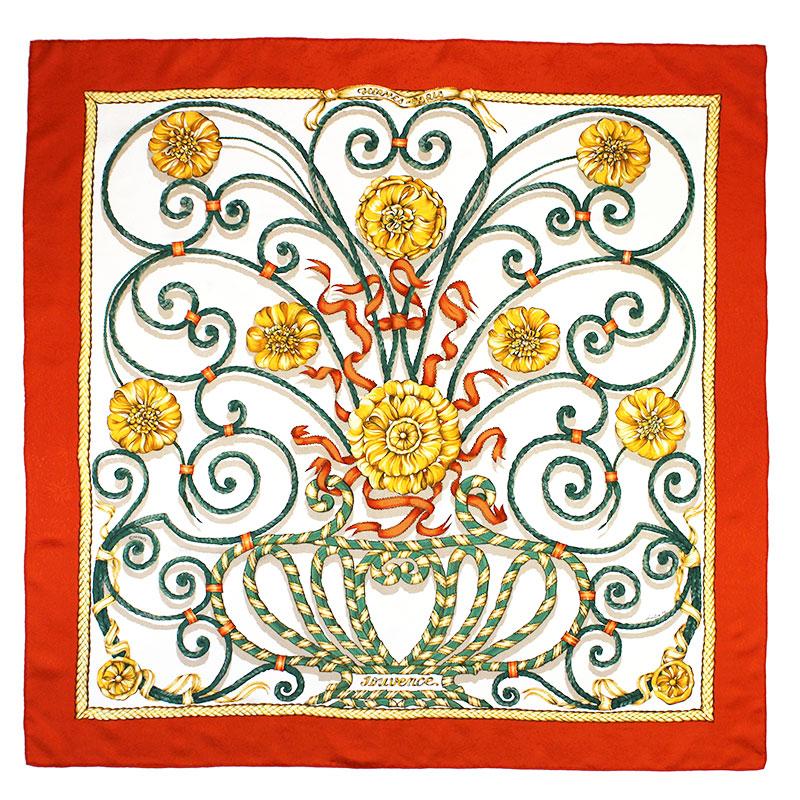 HERMES（エルメス） スカーフ カレ90 ジュベンス シルク 花 プリント 