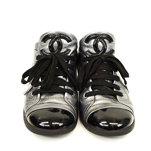 CHANEL シャネル レディース スニーカー メタリック サイズ 37 ココ