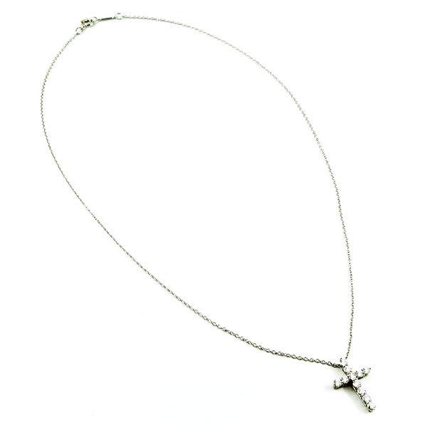 割引 ティファニー クロス 中古 おしゃれ ブランド 人気 レディース プラチナ ダイヤモンド 新品仕上げ済み ネックレス クロス スモール ティファニー プラチナ ダイヤモンド ネックレス レディースアクセサリー