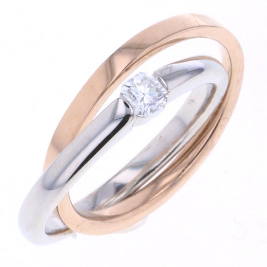 クエサ 2連 リング 指輪 ダイヤモンド 0.20ct プラチナ PT900 K18