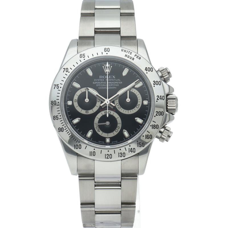 ロレックス コスモグラフ デイトナ ウォッチ Cosmograph Daytona 116520(M) 箱 保証書 SS メンズ時計 ブラック 仕上げ済 2008年 美品 【中古】 ROLEX（ロレックス） コスモグラフ デイトナ ウォッチ 116520(M) 箱