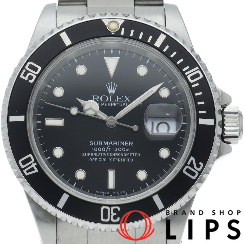 ロレックス サブマリーナデイト トリチウム Submariner Date 16610LN(U) 箱 保証書 SS メンズ時計 ブラック 仕上げ済 1997年 美品 【中古】 ROLEX（ロレックス） サブマリーナデイト トリチウム 16610LN(U