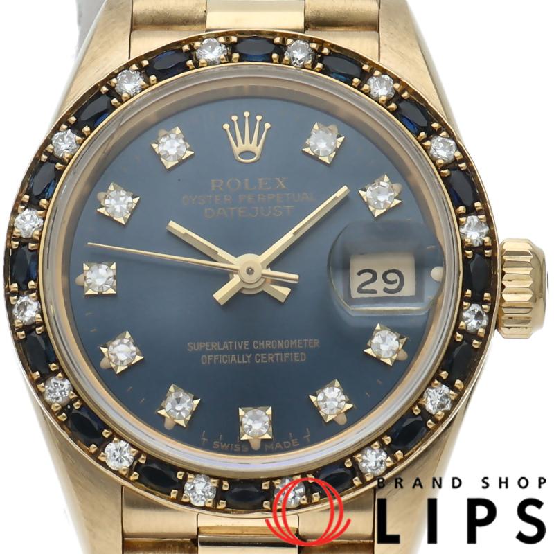 ROLEX ロレックス デイトジャスト レディース時計 10Pダイヤ ダイヤ・サファイアベゼル 69198G E 箱 保証書 K18YG レ ブランドショップ・リップス - 通販 - Yahoo ショッピング