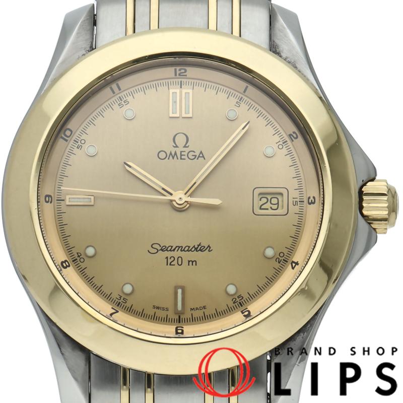 オメガ シーマスター120M クォーツ 36mm SeaMaster 120M Quartz 36mm 2311.10 箱 保証書 1駒 K18YG/SS メンズ時計 シャンパンカラー 仕上げ済 美品 【中古】 OMEGA（オメガ） シーマスター120M クォーツ 36mm 2311.10 箱 保証書 1