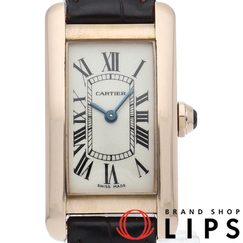 Cartier カルティエ タンクアメリカンSM ウォッチ W2607456 K18PG/革  