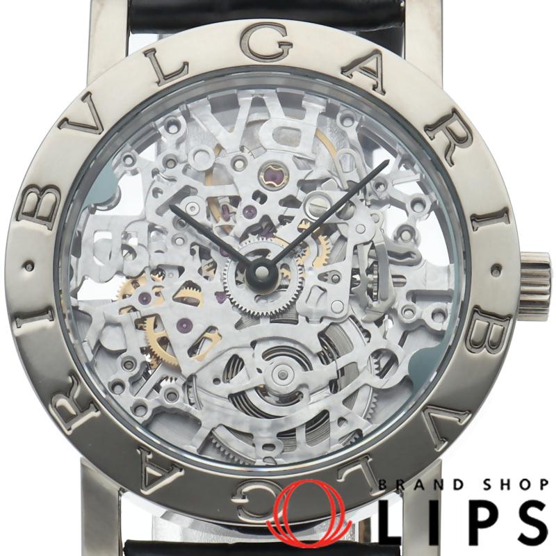 ブルガリ ブルガリブルガリ スケルトン ウォッチ 33mm Bvlgari Bvlgali 33mm BB33GLSK-W/BBW33GLSKP K18WG/革 メンズ時計 スケルトン 仕上げ済 美品 【中古】 BVLGARI（ブルガリ） ブルガリブルガリ スケルトン ウォッチ 33mm