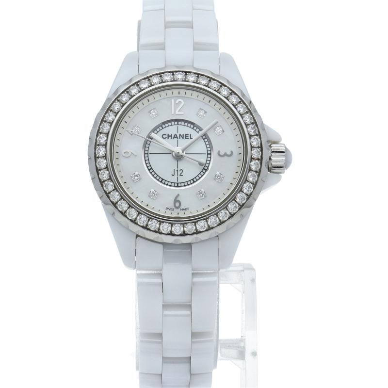 CHANEL（シャネル） J12 ウォッチ 29mm ダイヤベゼル 8Pダイヤ シェル