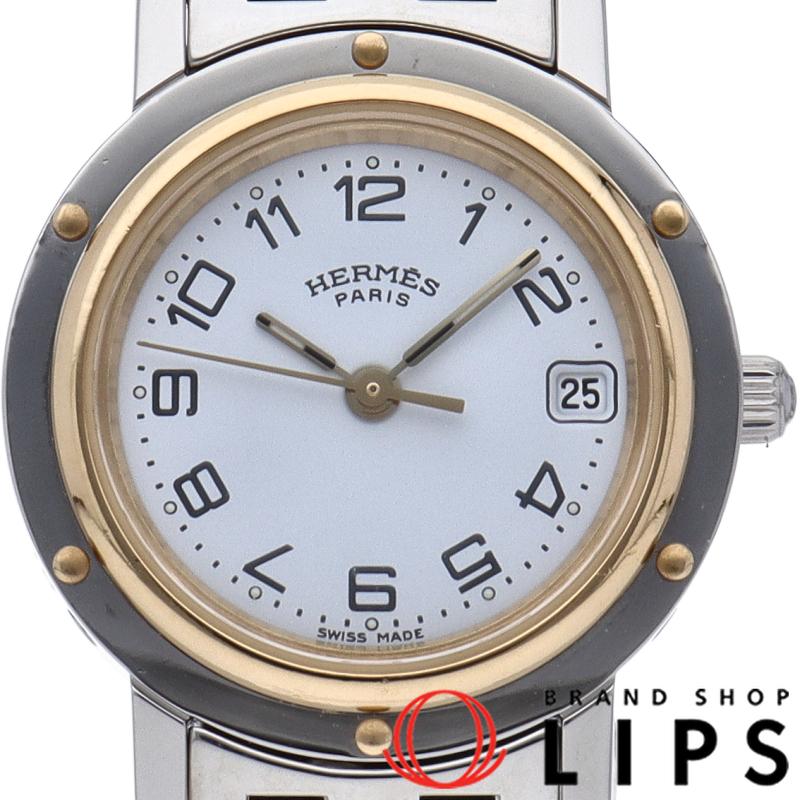 HERMES エルメス クリッパー レディース時計 CL4.220 GP/SS ホワイト 