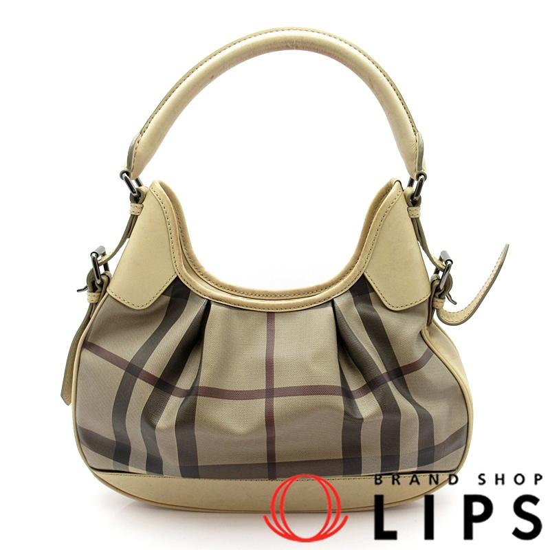 BURBERRY バーバリー　ワンショルダーバッグ レザー ベージュ　ロゴ型押し BURBERRY バーバリー ワンショルダーバッグ レザー ベージュ ロゴ型押し