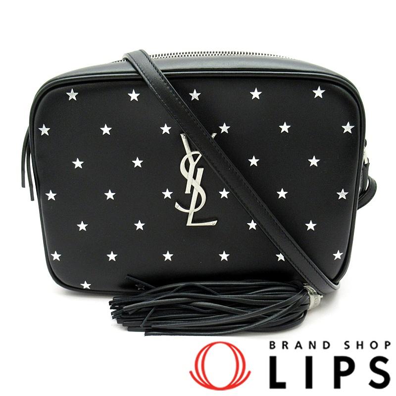 イヴ・サンローラン ルー スターモノグラム カメラバッグ  574494 PVC レディースショルダーバッグ
 ブラック【中古】 Yves Saint Laurent（イヴ・サンローラン） ルー スターモノグラム