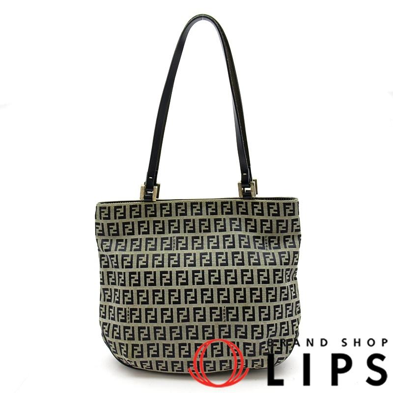 【定番人気】フェンディ ズッキーノ柄 トートバッグ ブラック FENDI（フェンディ） ズッキーノ トートバッグ 16457 キャンバス