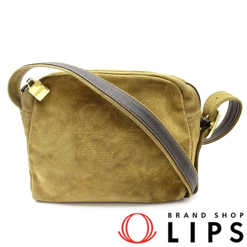 LOEWE（ロエベ） アナグラム ショルダーバッグ スエード/レザー 