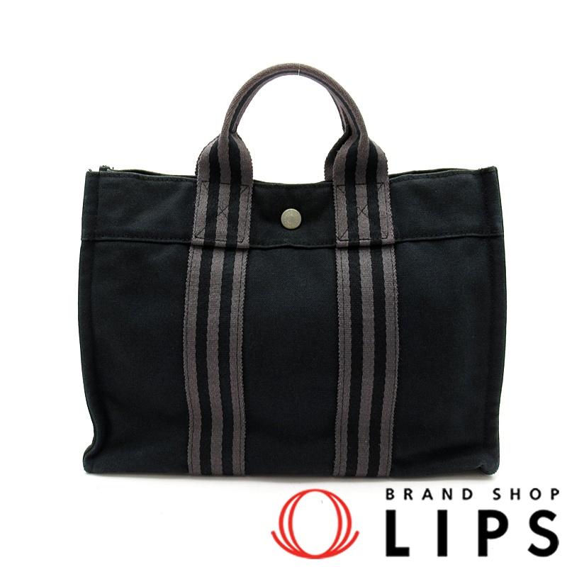 ✨HERMES✨エルメス✨フールトゥPM✨キャンバス✨ブラック✨トートバッグ✨ HERMES（エルメス） フールトゥPM キャンバス レディース トートバッグ