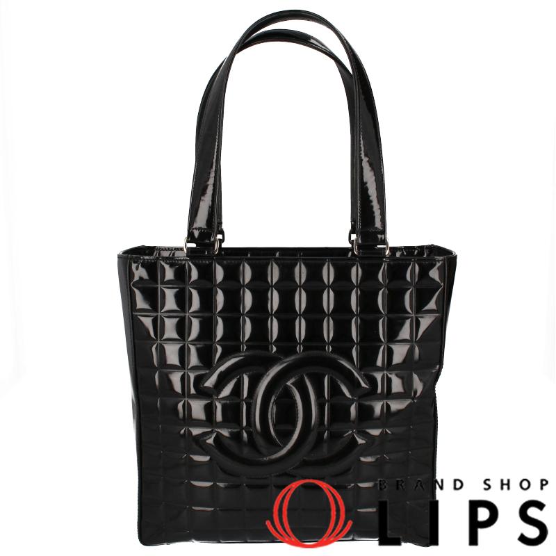 CHANEL シャネル チョコバーライン トートバッグ パテントレザー  