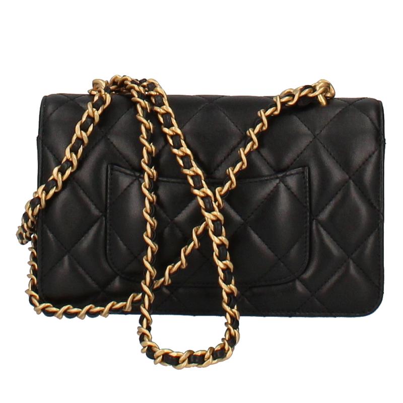 CHANEL シャネル トップハンドル ミニフラップバッグ ラムスキン 