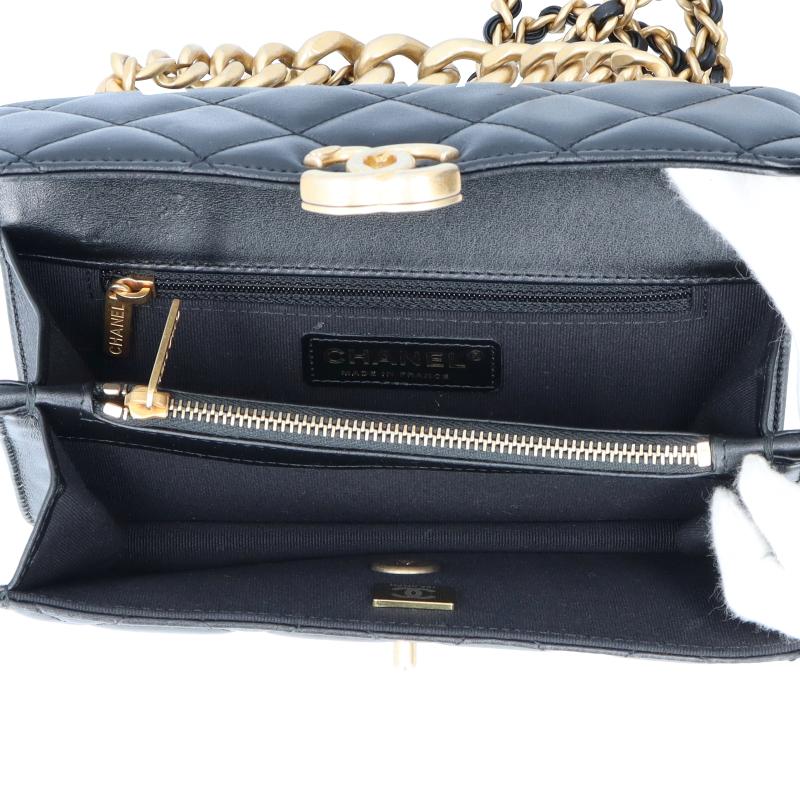CHANEL シャネル トップハンドル ミニフラップバッグ ラムスキン 