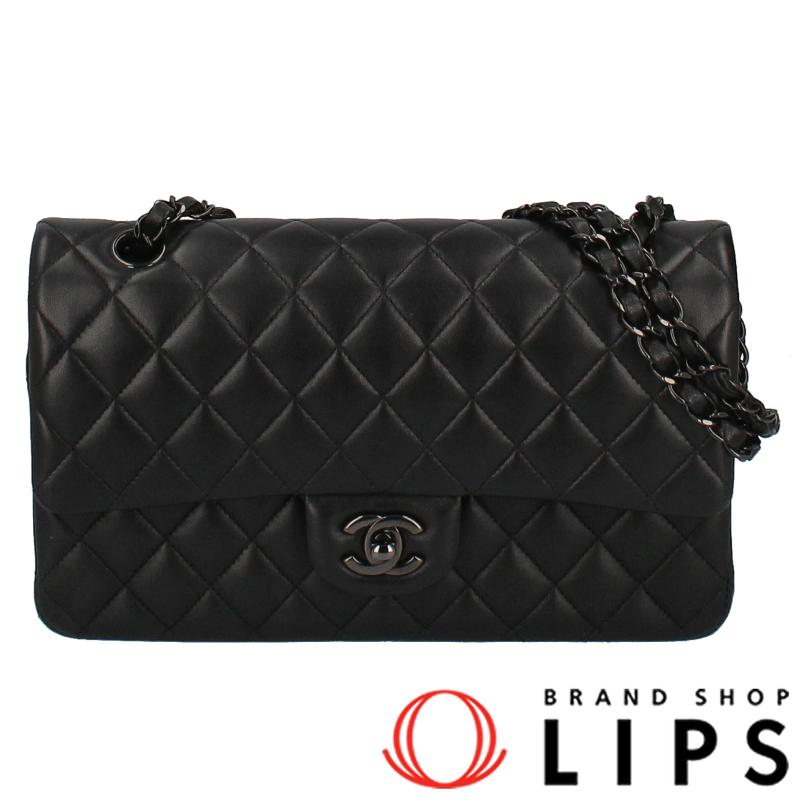 CHANEL シャネル マトラッセ25 Wフラップ ソーブラック A01112 
