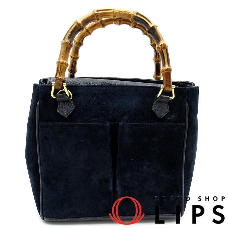 GUCCI グッチ バンブーハンドバッグ 000・123・0316 スエード 