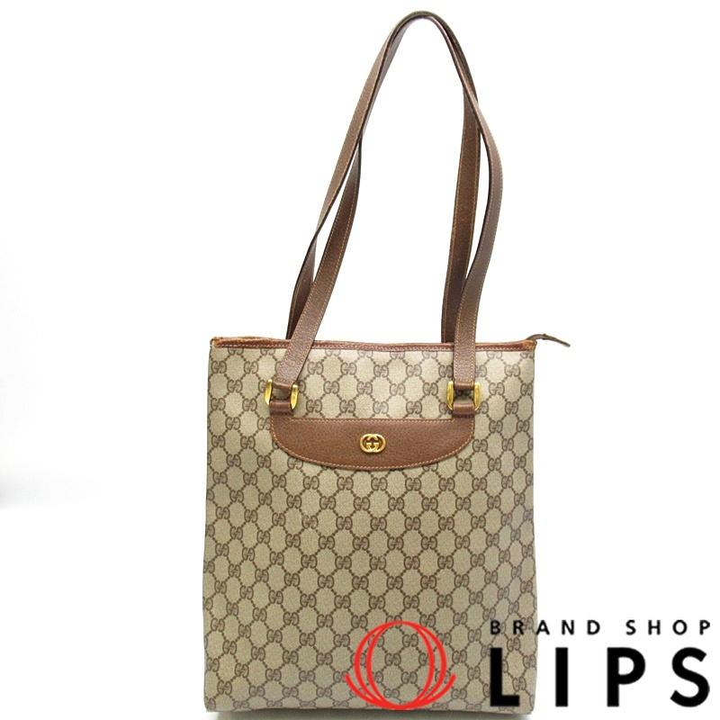 GUCCI トートバッグ GG柄 ブラウン系 PVC レザー GUCCI（グッチ） オールドグッチ トートバッグ PVC レディース トート
