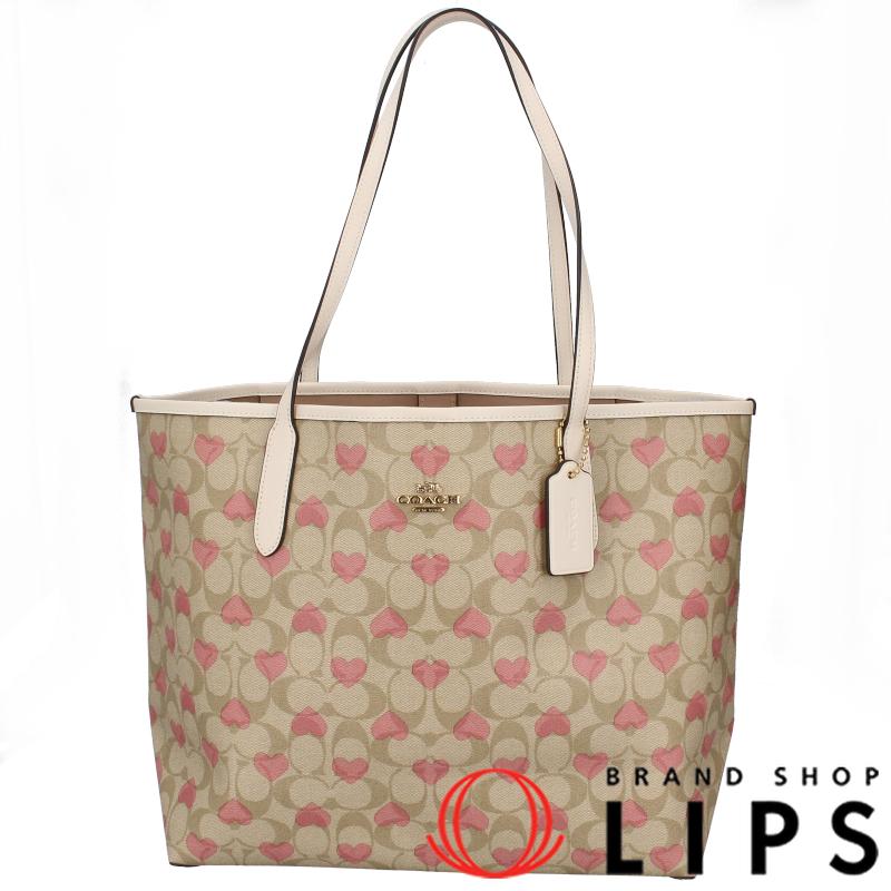 コーチ シティトートバッグ ハートプリント CP053 PVC レディース  