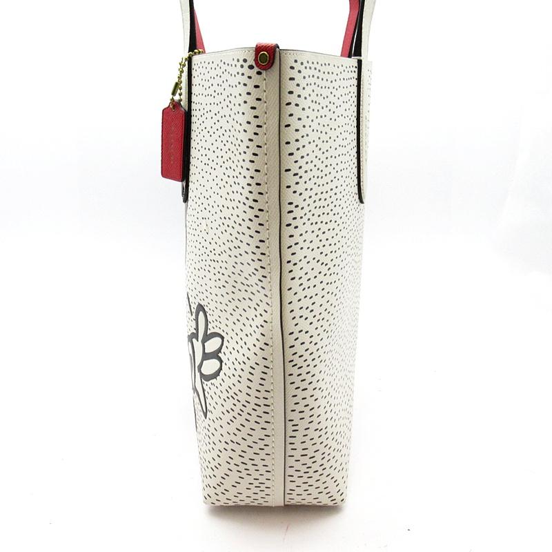 COACH（コーチ） ディズニー ミッキーマウス×キースヘリング トートバッグ C0895 レザー レディース トートバッグ ホワイト 美品 ...