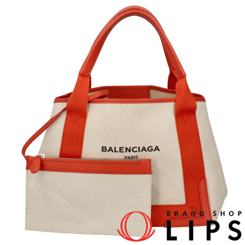 バレンシアガ ネイビートートS 339933 キャンバス/レザー レディース  