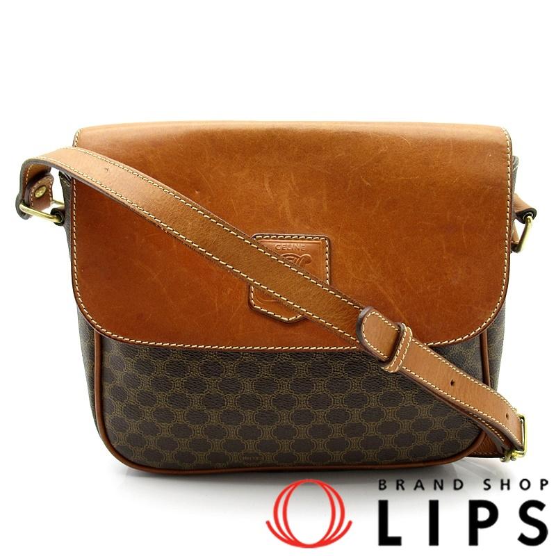 CELINE セリーヌ マカダム ショルダーバッグ PVC/レザー レディース  