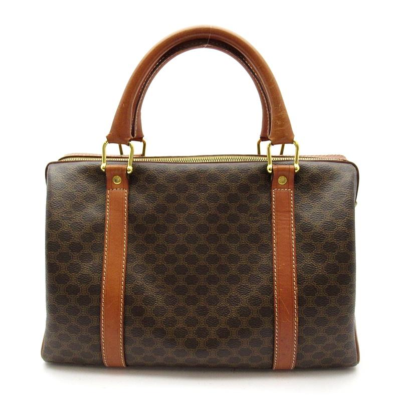 CELINE（セリーヌ） マカダム ミニボストンバッグ PVC/レザー 