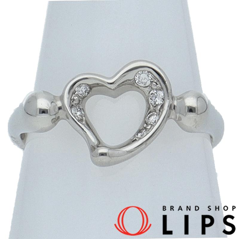 ティファニー オープンハート ダイヤリング (#8) Pt950 レディース  