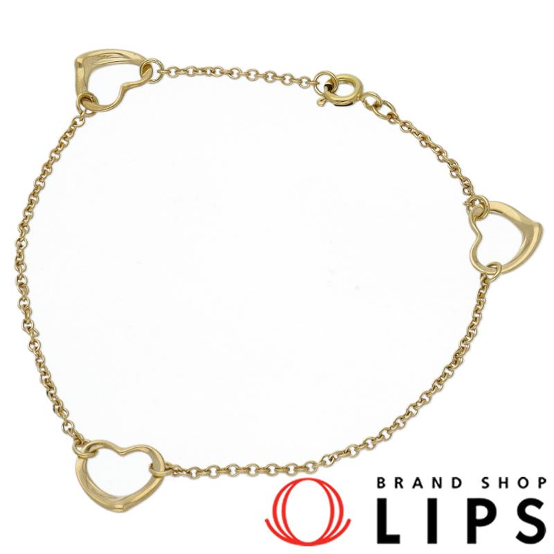 TIFFANY&Co. ティファニー オープンハート3Pブレスレット K18YG  