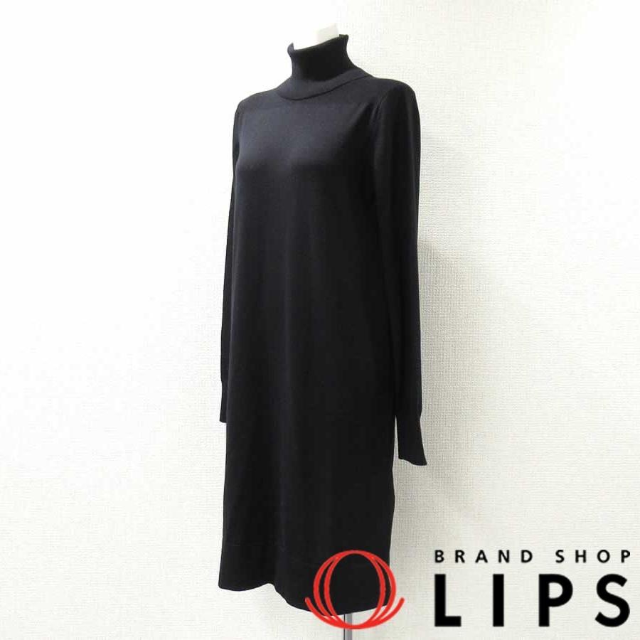 第一ネット タートルネックワンピース エルメス カシミヤ100 ブラック 40 レディース ワンピース チュニック