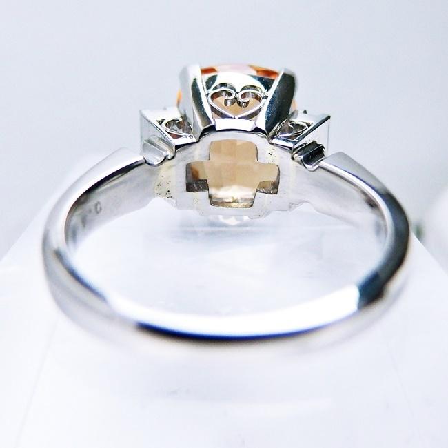 Pt900 ☆ プラチナ 指輪 リング ◇インペリアルトパーズ5.50ct 