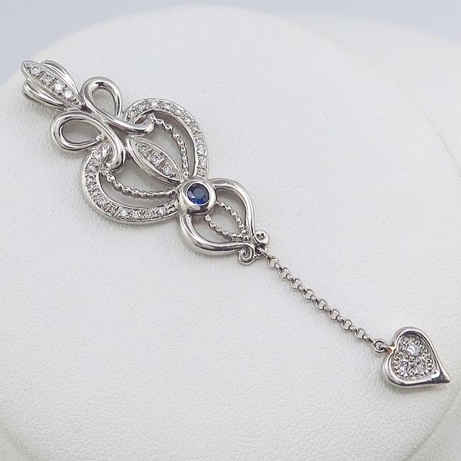 Pt900 プラチナ トップ サファイヤ0.110ct ダイヤモンド0.3ct スイング 