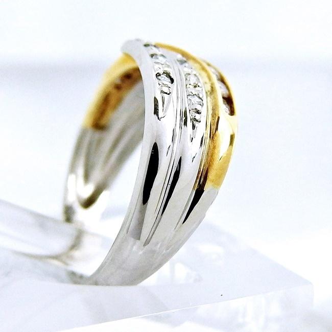 Pt850/K18YG ☆リング 指輪 ◇ダイヤモンド0.32ct 4月誕生石 ○12＋号 