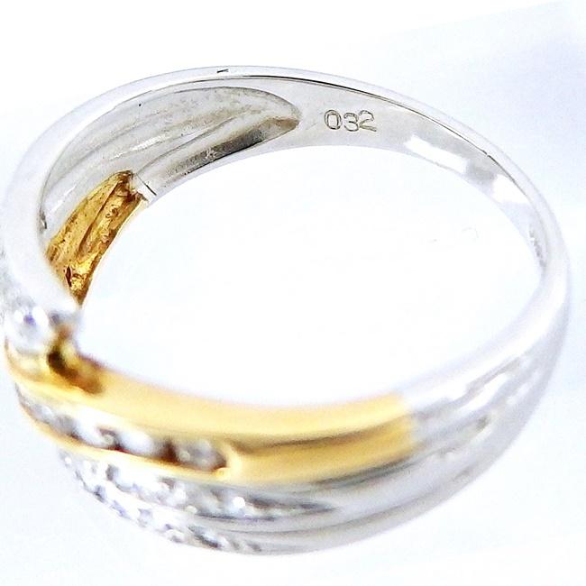 Pt850/K18YG ☆リング 指輪 ◇ダイヤモンド0.32ct 4月誕生石 ○12＋号 