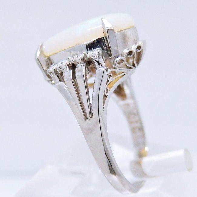 Pt900 ☆リング ◇オパール3.88ct 10月誕生石 ◇ダイヤ0.16ct○ 10号 
