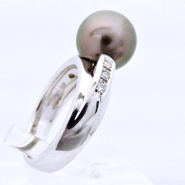 TASAKI 【田崎真珠】Pt900 ☆リング 指輪 ブラックパール10.1mm  