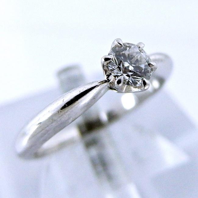 MIKIMOTO 【ミキモト】Pt950 ☆リング 立爪 ◇ダイヤモンド0.23ct ○7 